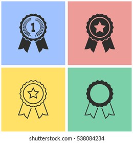 Award vector icons set. Illustration isolated for graphic and web design.