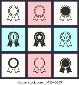 Award vector icons set. Illustration isolated for graphic and web design.