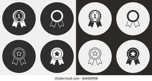Award vector icons set. Illustration isolated for graphic and web design.