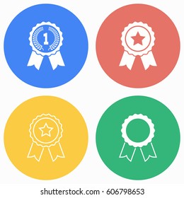 Award vector icons set. Illustration isolated for graphic and web design.