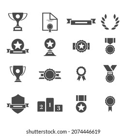 Juego de iconos vectoriales de premio. aislado en un fondo blanco. ilustración vectorial