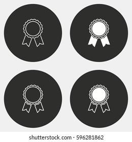 Award vector icons set. White illustration isolated for graphic and web design.