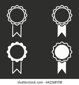 Award vector icons set. White illustration isolated for graphic and web design.