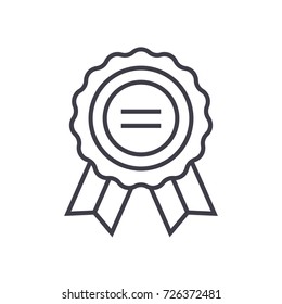 award vector line icon, sign, illustration on background, editable strokes