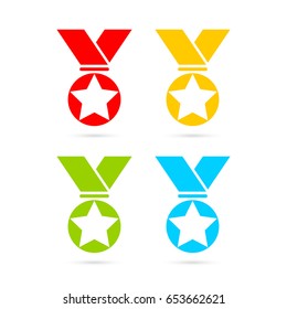 Award vector medals set illustration isolated on white background