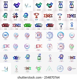 Award vector mega icon set. Abstract design elements