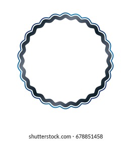 Award vintage circular frame with clear copy space made as art medallion design decorated with curves and undulate lines. Vector retro style label, mirror border.