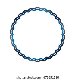 Award vintage circular frame with clear copy space made as art medallion design decorated with curves and undulate lines. Vector retro style label, heraldry emblem isolated on white background.