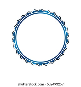 Award vintage circular frame with clear copy space made as art medallion design decorated with curves and undulate lines. Vector retro style label.
