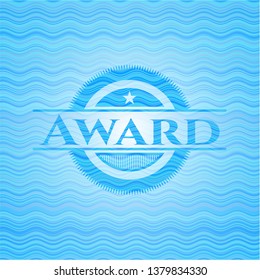 Award water wave style badge.
