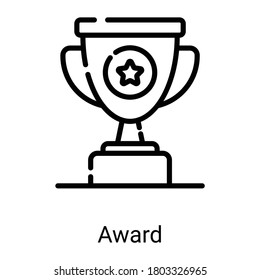 premiar, icono de línea ganadora aislado en fondo blanco