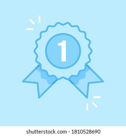 Fondo del icono del vector azul galardonado