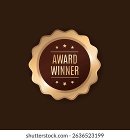 Award Winner Creative Badge Idea Stylist and elegant golden shield design