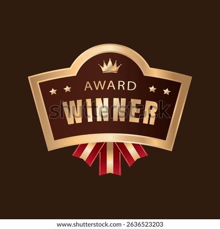 Award Winner Creative Badge Idea Stylist and elegant golden shield design