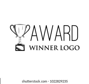 Award of winner cup abstract vector and logo design or template champions business icon of company identity symbol concept. Vector file.
