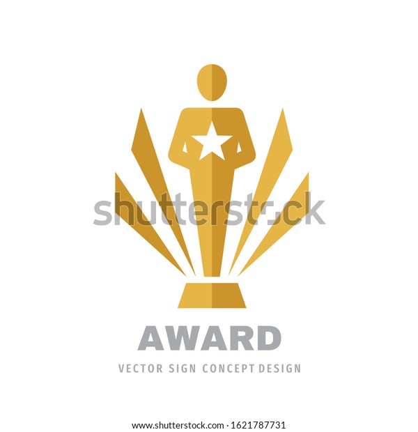 Award winner cup - logo icon on white background vector\
illustration. Statuette reward championship concept sign. Graphic\
design element. 