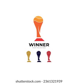 Award winner cup - vector logo template concept illustration in flat style. Star with rays and abstract shapes. Creative sign. Design element.