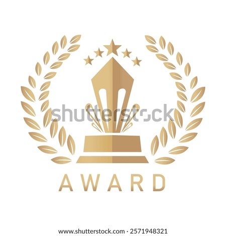Award winner cup - vector logo template concept illustration in flat style. Star with rays and abstract shapes. Creative sign. Design elements.