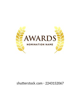 Award Winner emblem collection of gold laurel wreath