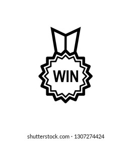 Award Winner Icon. Winner Flat Icon. Win Medal Illustration. Reward Sign Symbol. Achievement Sign, First Place Isolated, Winning Competition Vector.	