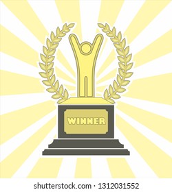 Award winner icon, flat icon, win medal icon - award 