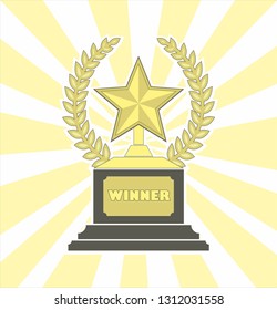 Award winner icon, flat icon, win medal icon - award 