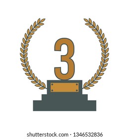award winner icon -winner flat icon- win medal icon - award illustration. reward sign symbol. winner vector - achievement sign, the third champion, winning competition vector. success icon - bronze