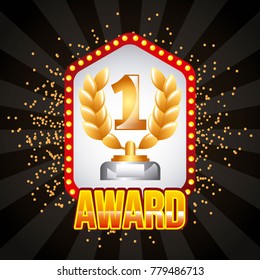 award winner number one laurel branch and lighting board on pedestal