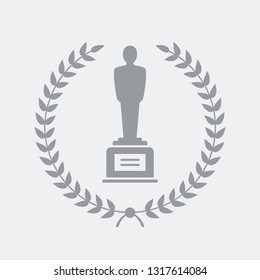 Award winner statue with laurel