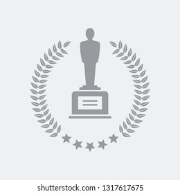 Award winner statue with laurel and five stars