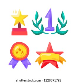 Award and winner symbol in sport, show business and life. Vector