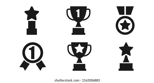 Award, winner vector icons set
