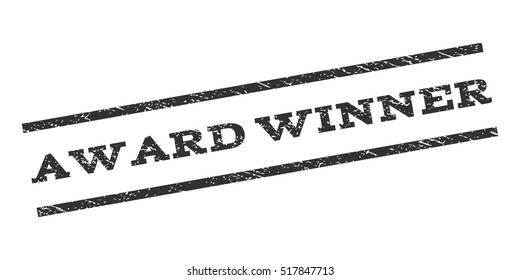 Award Winner watermark stamp. Text caption between parallel lines with grunge design style. Rubber seal stamp with unclean texture. Vector gray color ink imprint on a white background.
