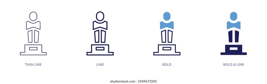 Award winners icon in 4 different styles. Thin Line, Line, Bold, and Bold Line. Duotone style. Editable stroke.