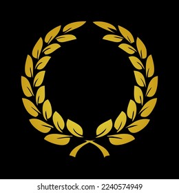 award winning badge decoration victory vector symbol leaf golden