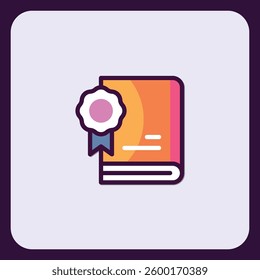 Award Winning Book Icon Design, Premium Quality Vector Illustration
