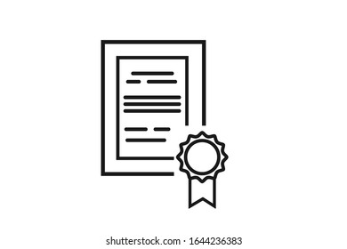 Award winning certificate icon vector on white background