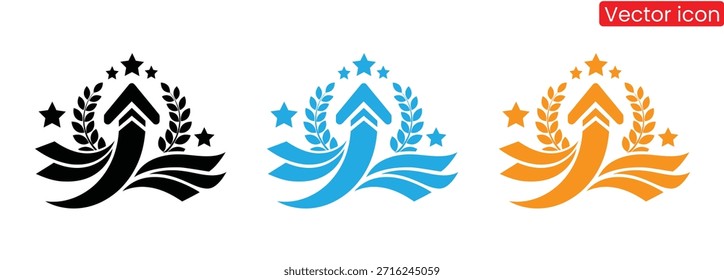 Logo de Vector galardonado con corona de laurel y estrellas