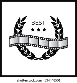 Award wreaths, laurel victory vector. Award film concept