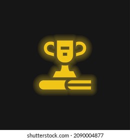 Award yellow glowing neon icon