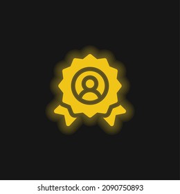 Award yellow glowing neon icon