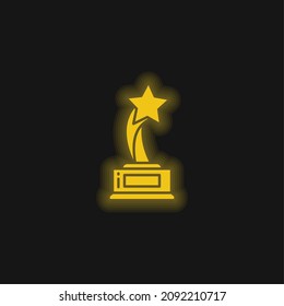 Award yellow glowing neon icon