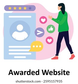 Awarded Website Vector Illustration Which can easily modify or edit

