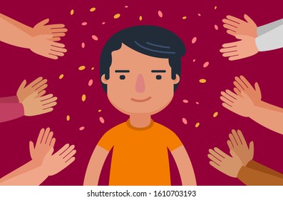 Awarding ceremony. Success, popularity, fame vector illustration