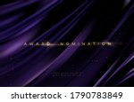 Awarding the nomination ceremony luxury black wavy background with golden glitter sparkles. Vector background EPS10