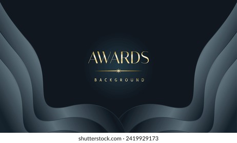 Awarding the nomination ceremony luxury black wavy background. Wedding entertainment night. Elegant luxury shine modern template certificate.