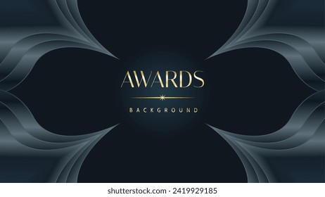 Awarding the nomination ceremony luxury black wavy background. Wedding entertainment night. Elegant luxury shine modern template certificate.