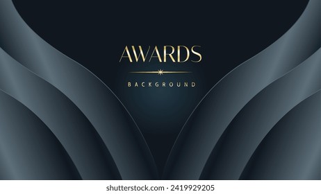 Awarding the nomination ceremony luxury black wavy background. Wedding entertainment night. Elegant luxury shine modern template certificate.