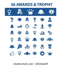 awards, achievement, trophy, prize  icons, signs vector concept set for infographics, mobile, website, application
