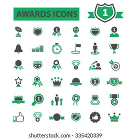 awards, achievement, trophy, prize  icons, signs vector concept set for infographics, mobile, website, application
